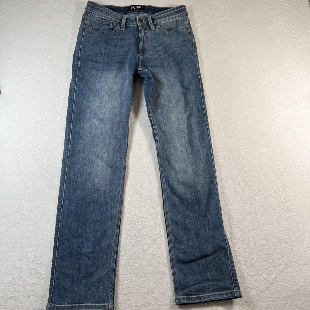 DU/ER Performance Denim Plus Jeans Mens 30x32 Blue Medium Wash Straight Denim